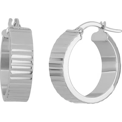 Bony Levy 14k Gold Ribbed Hoop Earrings In Metallic