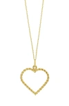 Bony Levy 14k Gold Rope Heart Pendant Necklace In 14k Yellow Gold