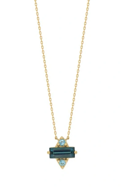 Bony Levy Blc 14k Gold Semiprecious Stone Pendant Necklace In 14k Yellow Gold Blue Topaz
