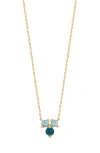 Bony Levy 14k Gold Semiprecious Stone Pendant Necklace In 14k Yg London Blue Topaz