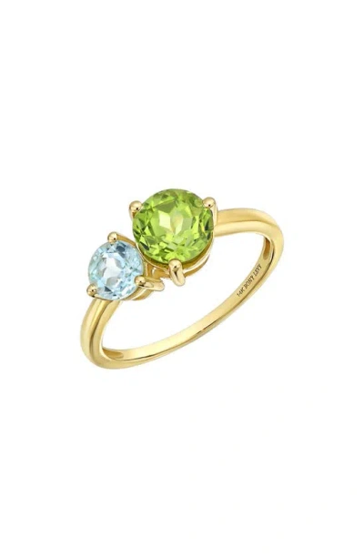 Bony Levy Blc 14k Gold Semiprecious Stone Stackable Ring In 14k Yg Blue Topaz Peridot