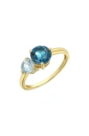 Bony Levy Blc 14k Gold Semiprecious Stone Stackable Ring In 14k Yg London Blue Topaz