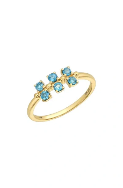 Bony Levy Blc 14k Gold Semiprecious Stone Stackable Ring In 14k Yg London Blue Topaz