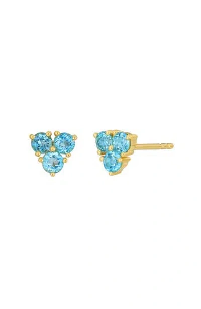 Bony Levy 14k Gold Semiprecious Stone Trio Stud Earrings