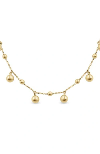 Bony Levy 14k Gold Sphere Station Necklace In Metallic