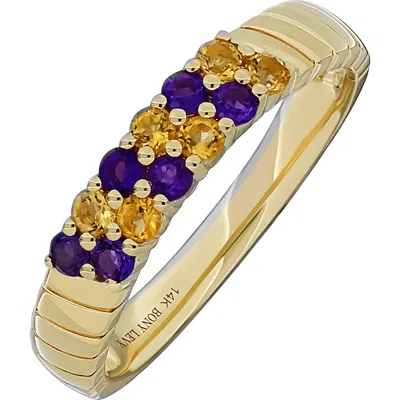 Bony Levy 14k Gold Stackable Band Ring In 14k Yg Amethyst Citrine