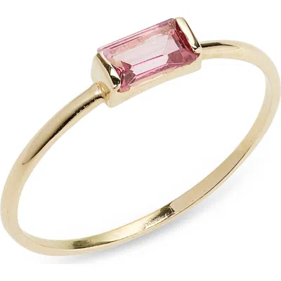 Bony Levy 14k Gold Stacking Ring In 14k Yellow Gold Pink Topaz