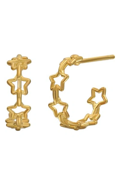 Bony Levy 14k Gold Star Chain Hoop Earrings In 14k Yellow Gold