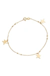 Bony Levy 14k Gold Star Charm Bracelet