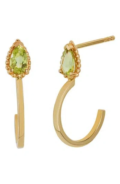 Bony Levy 14k Gold Stone Drop Earrings In 14k Yellow Gold/peridot