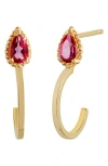 Bony Levy 14k Gold Stone Drop Earrings In 14k Yellow Gold/pink Topaz