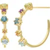 Bony Levy 14k Gold Stone Hoop Earrings In 14k Yellow Gold