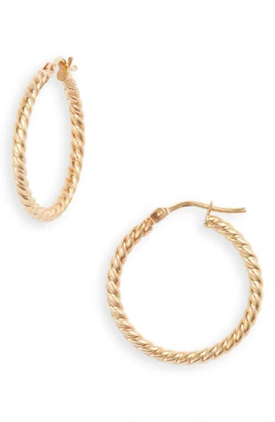 Bony Levy 14k Gold Texture Swirl Hoop Earrings