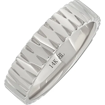 Bony Levy 14k Gold Textured Band In 14k White Gold
