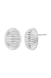 Bony Levy 14k Gold Textured Dome Stud Earrings In Silver