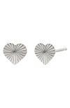 Bony Levy 14k Gold Textured Heart Stud Earrings In 14k White Gold