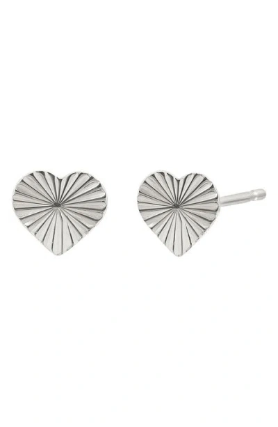 Bony Levy 14k Gold Textured Heart Stud Earrings In 14k White Gold