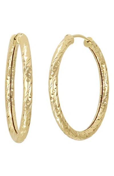 Bony Levy 14k Gold Textured Hoop Earrings