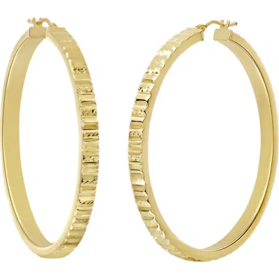 Bony Levy 14k Gold Textured Hoop Earrings