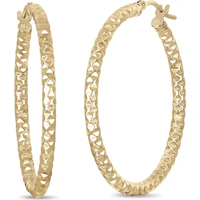 Bony Levy 14k Gold Textured Hoop Earrings