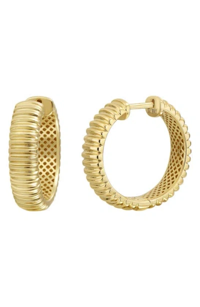 Bony Levy 14k Gold Textured Hoop Earrings