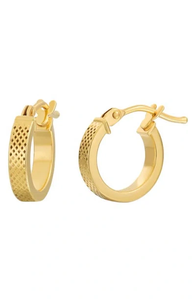 Bony Levy 14k Gold Textured Hoop Earrings In 14k Yellow Gold