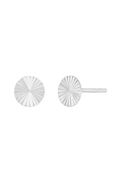 Bony Levy 14k Gold Textured Stud Earrings In Silver