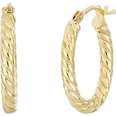 Bony Levy 14k Gold Twisted Oval Gold Hoop Earrings