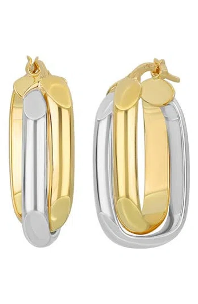 Bony Levy 14k Gold Two Tone Hoop Earrings In 14k Yellow Gold