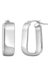 Bony Levy 14k Gold Wide Rectangle Hoop Earrings In 14k White Gold