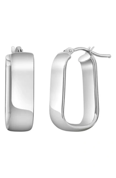 Bony Levy 14k Gold Wide Rectangle Hoop Earrings In 14k White Gold