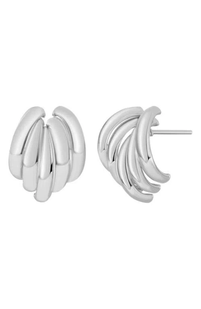 Bony Levy 14k Half Hoop Earrings In Silver