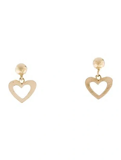 Pre-owned Bony Levy 14k Heart Drop Earrings In Multi