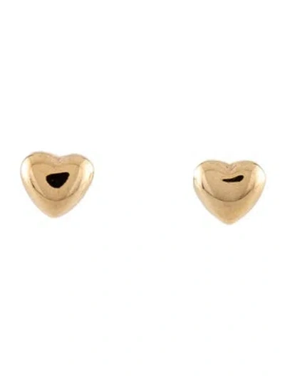 Pre-owned Bony Levy 14k Heart Stud Earrings In Multicolor