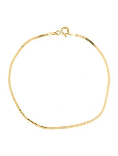 Pre-owned Bony Levy 14k Herringbone Chain Bracelet, 7" In Multi