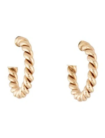 Pre-owned Bony Levy 14k Mykonos Rope Hoop Earrings In Multicolor