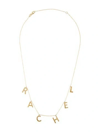 Pre-owned Bony Levy 14k 'rachel' Letter Name Necklace, 18" In Multi