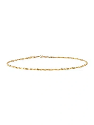 Pre-owned Bony Levy 14k Rope Link Bracelet, 7" In Multicolor