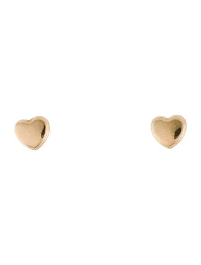 Pre-owned Bony Levy 14k Small Heart Stud Earrings In Multicolor