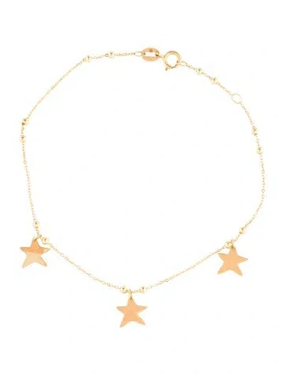 Pre-owned Bony Levy 14k Star Charm Bracelet, 7" In Multi