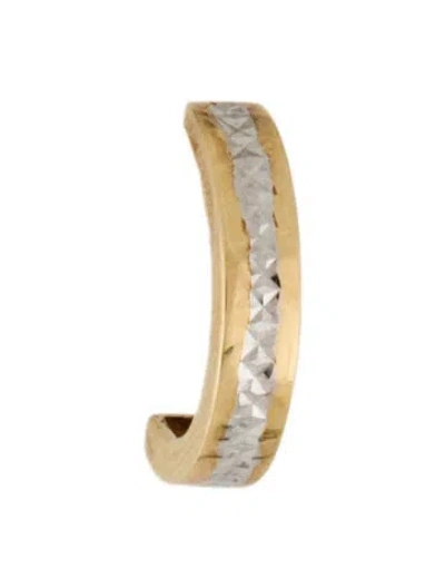 Pre-owned Bony Levy 14k Textured Hoop Earring In Multi