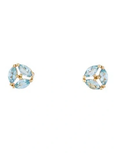 Pre-owned Bony Levy 14k Topaz Stud Earrings In Multicolor