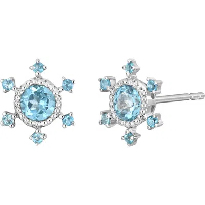 Bony Levy 14k White Gold London Blue Topaz Stud Earrings