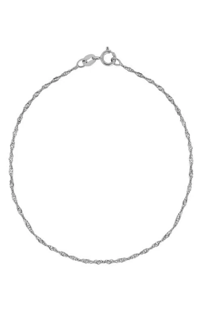 Bony Levy 14k White Gold Singapore Chain Bracelet In Metallic