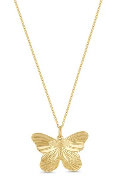 Bony Levy 14k Yellow Gold Butterfly Pendant Necklace In Purple
