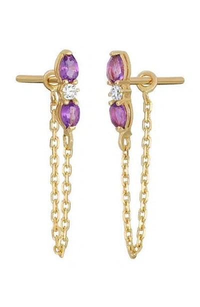 Bony Levy 14k Yellow Gold Color Semiprecious Stone & Diamond Chain Drop Earrings