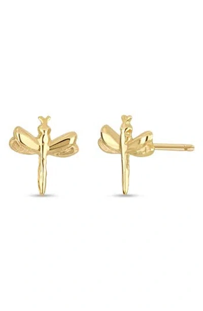 Bony Levy 14k Yellow Gold Dragonfly Stud Earrings