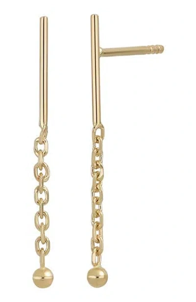 Bony Levy 14k Yellow Gold Linear Drop Earrings In Pink