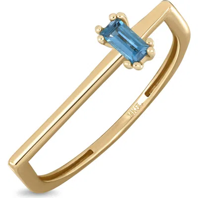 Bony Levy 14k Yellow Gold London Blue Topaz Stackable Ring