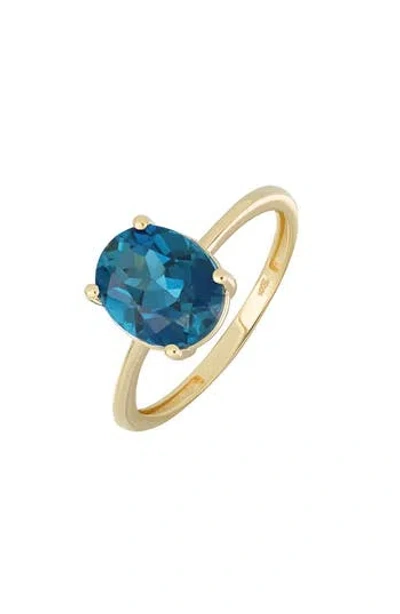 Bony Levy 14k Yellow Gold Oval Semiprecious Stone Ring In Blue